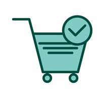 Verifizierte Cart Items Icon Design vektor