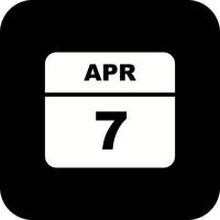 7. April Datum für einen Tagkalender vektor