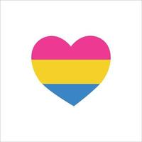 pansexuellas flagga i form av ett hjärta. pansexuell. vektor