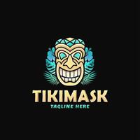 bunte Tiki-Maske-Logo-Design-Vektor-Illustration
