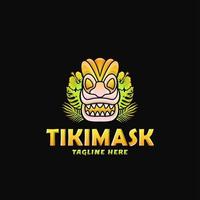 bunte Tiki-Maske-Logo-Design-Vektor-Illustration vektor