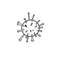 virus kontur på en vit bakgrund. vektor doodle illustration.