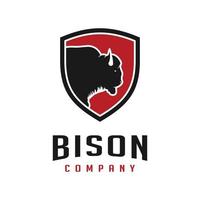 bison sköld logotyp formgivningsmall vektor