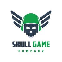 skalle spel logotyp design vektor