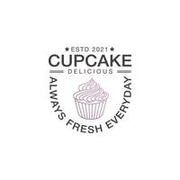 cupcake logotyp designmall vektor premium, bake shop, bageri logotyp, bröd färskt, baka hus