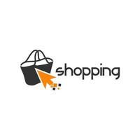 logotyp väska design online shopping vektor