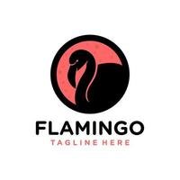 logotyp för flamingofågeldjur vektor