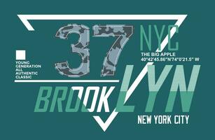 Brooklyn bokstäver händer typografi grafisk design i vektorillustration. vektor