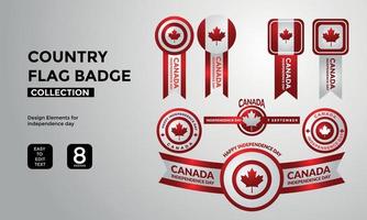 Kanada Flagge Abzeichen Sammlung Unabhängigkeitstag Grüße vektor