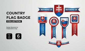 Slovakien flagga vektor badge samling