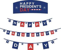 Grußflagge für den glücklichen Tag des amerikanischen Präsidenten Vektor