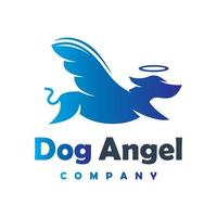 Engel Hund Tier Logo Design Ihr Unternehmen vektor