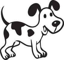 Hund Malvorlagen niedliche Cartoon-Zeichnung-Illustration kostenloser Download vektor