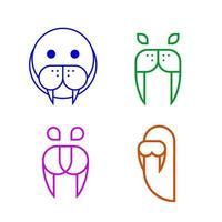 valross djur logotyp ikon symbol vektor grafisk design