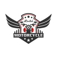 retro eller vintage motorcykel emblem logotyp design vektor