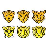 tiger logotyp ikon symbol vektor grafisk design set