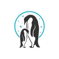pingvin djurälskare logotyp vektor