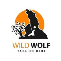 Designvorlage für das Logo des wilden Wolfs vektor