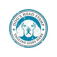 Design-Vorlage für Hundekopf-Stempel-Logo vektor