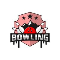 Bowlingsport-Logo-Design vektor