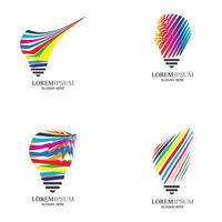 bunte Glühbirne Logo Designs Konzept kreative Symbol Symbol Technologie Logo Glühbirne Logo Designs vektor