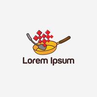 Liebe kochen Logo-Vorlage vektor