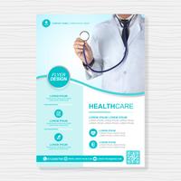 Sjukvårdsskydd a4 malldesign och plana ikoner för en rapport och medicinsk broschyrdesign, flygblad, broschyrer dekoration för tryck och presentation vektor illustration