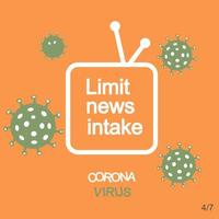 covid-19 coronavirus.wie man mit angst umgeht. die nachrichtenaufnahme begrenzen. vektor