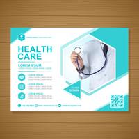Sjukvårdsskydd a4 malldesign och plana ikoner för en rapport och medicinsk broschyrdesign, flygblad, broschyrer dekoration för tryck och presentation vektor illustration