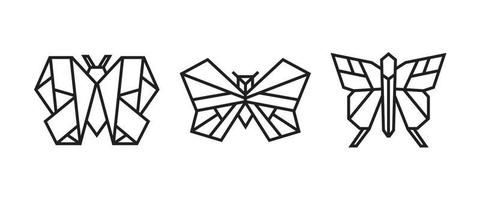 Schmetterlingsillustrationen im Origami-Stil vektor