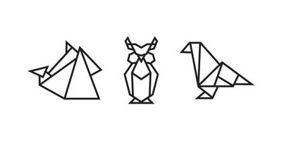 Vogelillustrationen im Origami-Stil vektor