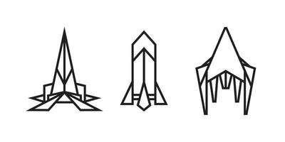Raumschiff Illustrationen im Origami-Stil vektor