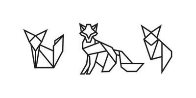 vilda djur illustrationer i origami stil vektor