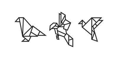Vogelillustrationen im Origami-Stil vektor