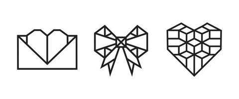 Geschenkartikel Illustrationen im Origami-Stil vektor
