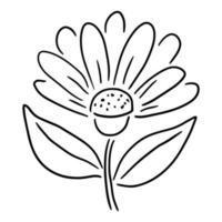 färgglad fantasy doodle tecknad slarvig blomma isolerad på vit bakgrund. vektor