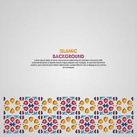 islamischer grußkartenfahnenhintergrund mit dekorativen bunten details der islamischen kunstornamente des blumenmosaiks vektor