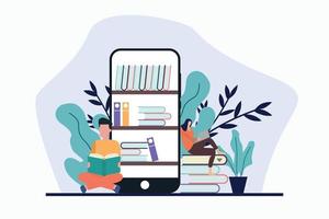 mobile bücher lesen abbildung vektor