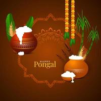 glad pongal traditionell festival firande bakgrundsdesign vektor