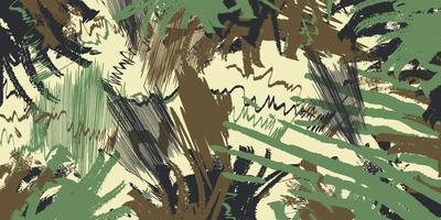 abstrakte Kunst Wald Dschungel Tarnung Streifen nahtlose Muster militärischen breiten Hintergrund Vektor-Illustration vektor