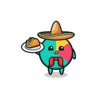 diagram mexikansk kock maskot håller en taco vektor