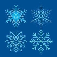 Schneeflocken Winter vier Symbole vektor