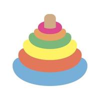 Ringe Farben Pyramide Spielzeugsymbol vektor