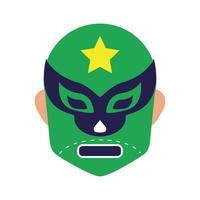 mexikansk mask av fighter fyll stilikon vektor