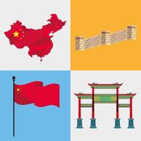 China Kultur vier Symbole vektor
