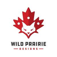 Fuchstierlogodesign und Symbol von Kanada vektor
