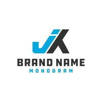 monogram logo design bokstaven jk vektor