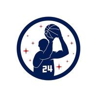 basket sport logotyp design vektor