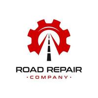 trasig väg reparation logotyp design vektor