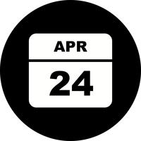 24 april Datum på en enkel dagskalender vektor